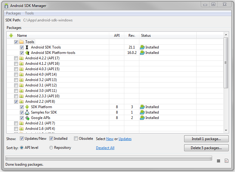 Android SDK Manager