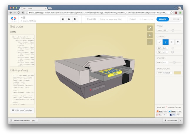 Tridiv - Un éditeur 3D en CSS
